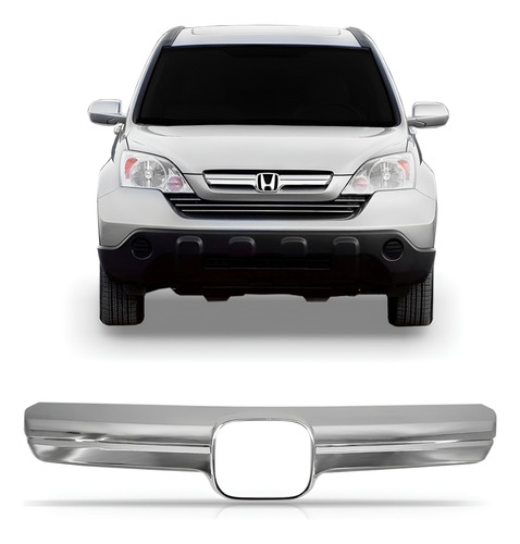 Friso Cromado Grade Radiador Crv 2007 2008 2009 Cromado Ambos Os Lados