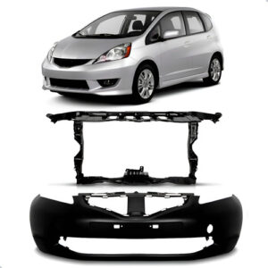 Kit Parachoque E Painel Mini Frente Honda Fit 2009 A 2014 Preto