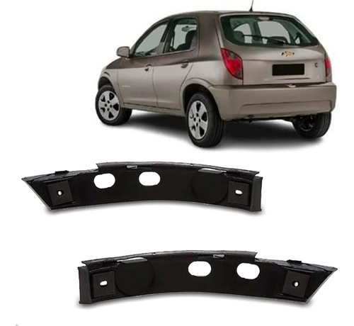 Par Guia Parachoque Traseiro Celta 2006 A 2013