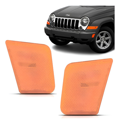 Par Refletor Parachoque Âmbar Cherokee Sport 2004 A 2007 Ambar