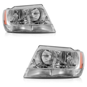 Par Farol Grand Cherokee 1999 A 2001 Cromado Direito