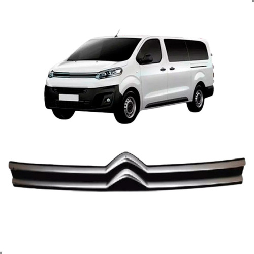 Grade Radiador Para Jumpy 2017 A 2024 Com Molduras Cromadas Preto