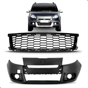 Kit Parachoque Para Renault Sandero Stepway 2012 2013 2014 Preto