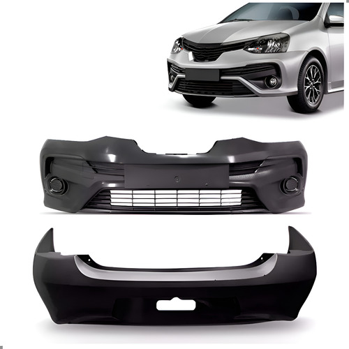 Par De Envolvente Para Toyota Etios Sedan 2017 A 2021 Preto