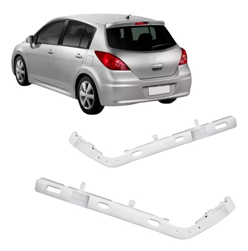 Par Suporte Parachoque Traseiro Para Tiida 2007 A 2010 Hatch