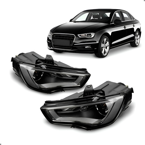 Par Farol Para Audi A3 2013 2014 2015 2016 Com Xenon Ambos Lados
