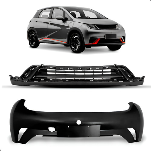 Kit Parachoque Para Byd Dolphin 2023 A 2025 Sup. E Inferior Preto