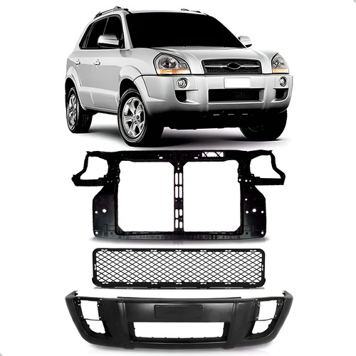 Kit Parachoque E Painel Mini Frente Para Tucson 05 Até 2015 Preto