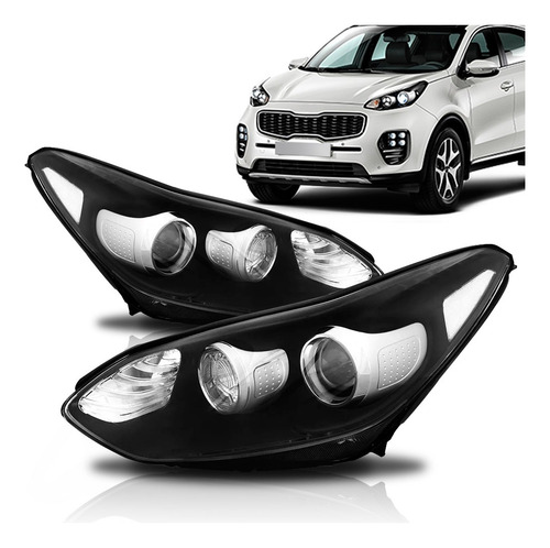 Par Farol Sportage 17 A 19 Eletrico C Motor C Projetor C Led