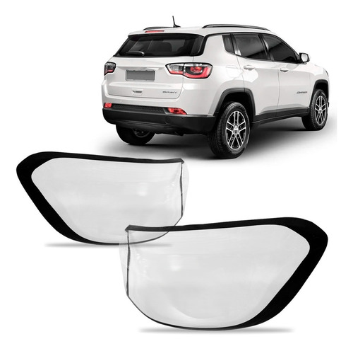 Par Lente Lanterna Traseira Compass Trailhawk 17 A 21 Canto Cristal