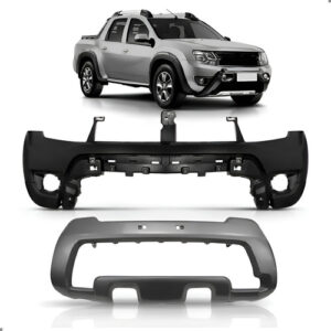 Kit Envolvente Duster 2016 A 2020 Com Aplique Prata Preto