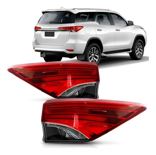 Par Sinaleira Traseira Canto Hilux Sw4 2016 A 2020 C/ Led Ambos Lados Vermelho