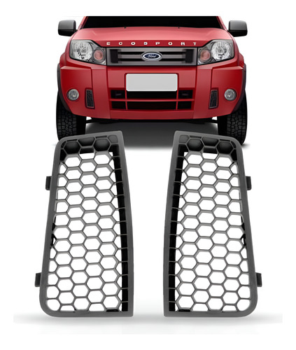 Par Moldura Grade Parachoque Ecosport 12 11 10 09 08 Grafite