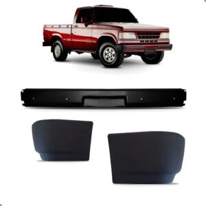 Kit Parachoque Dianteiro D20 1985 A 1997 Com Polainas Preto