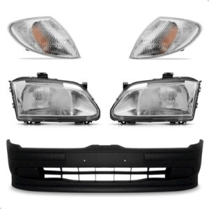 Kit Parachoque Scenic 1997 A 2001 Jogo Faróis E Sinaleiras Preto