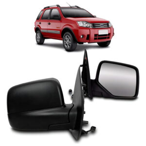 Par Retrovisor Ecosport 03 A 09 Eletrico Preto Texturizado Direito + Esquerdo