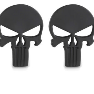 Kit 2 Emblemas Injetado Caveira Justiceiro Pequeno Preto