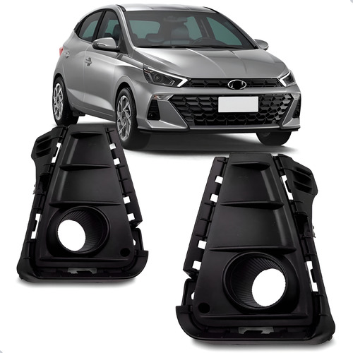 Par Grade Lateral Hb20 2023 2024 Parachoque Diant. C/ Furo Preto Ambos Os Lados