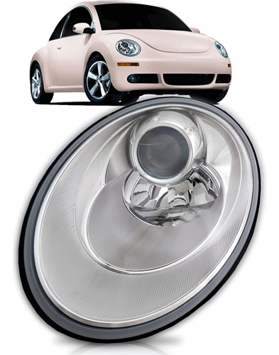 Farol New Beetle 2007 A 2012 Eletrico Sem Motor 1ª Linha - Esquerdo/motorista