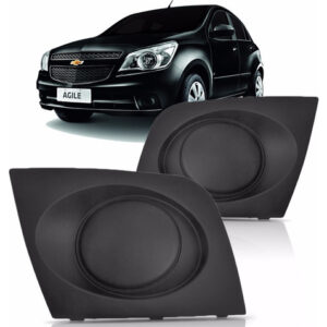 Par Moldura Grade Parachoque Farol Milha Agile Sem Furo Preto