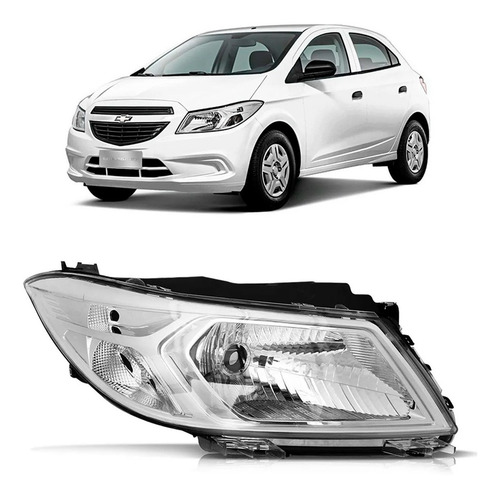 Farol Cromado Onix 2013 A 2017 1ª Linha Direito/passageiro