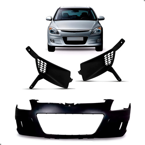 Parachoque Para Hyundai I30 2009 10 2011 2013 Com Par Tampas Preto