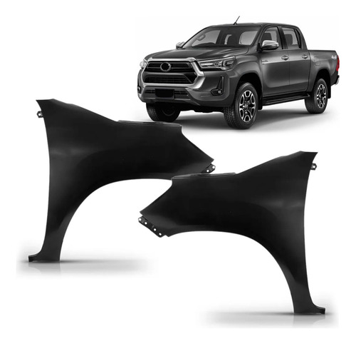 Par Paralama Hilux S/ Furo Pisca 2016 A 2023 Cabine Dupla
