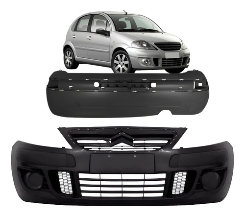 Par Envolvente Para Citroen C3 2009 A 2012 Preto