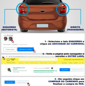 Par Sinaleira Traseira Dodge Ram 2007 2008 2009 - Vermelho