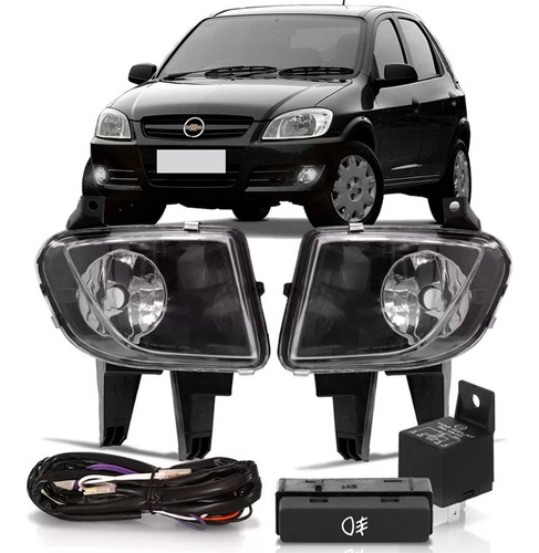 Kit Farol Milha Auxiliar Neblina Celta Prisma 2007 À 2010.