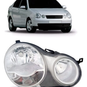 Farol Polo 2003 2004 2005 2006 Mascara Cromada 1ª Linha Direito/passageiro