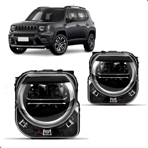 Par Farol Para Renegade 2022 2023 A 2025 Full Led Com Reator Ambos Lados