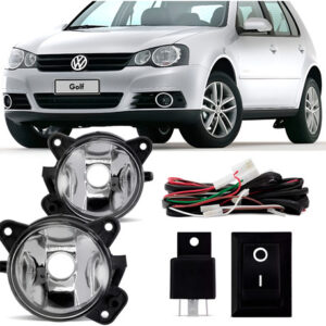 Kit Farol Neblina Milha Auxiliar Golf 2007 À 2012 Transparente