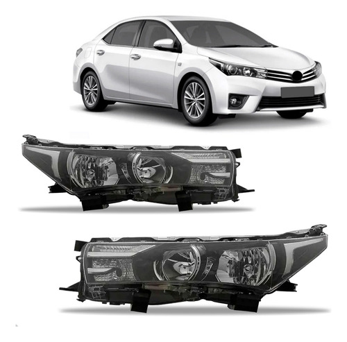 Par Farol Corolla 2014 A 2016 Manual Elétrico Led C/ Xênon