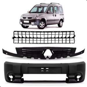 Kit Parachoque Para Kangoo 2008 2009 2010 2011 2012 13 2014 Preto