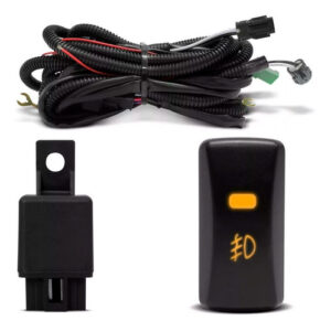 Kit Farol Neblina Milha Civic 1999 2000 Com Grade Preta