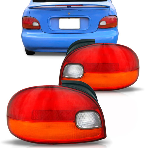 Par Sinaleira Traseira Accent 1994 95 96 1997 Tricolor 4 Pts