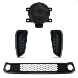 Tela Frontal Central Argo 17 A 22 C/ Moldura E Tampa Milha Preto