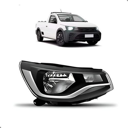 Farol Saveiro 2023 2024 2025 Cromado 1ª Linha Direito/passageiro