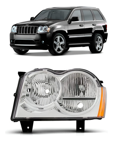 Farol Grand Cherokee 2004 A 2007 1ª Linha Esquerdo/motorista
