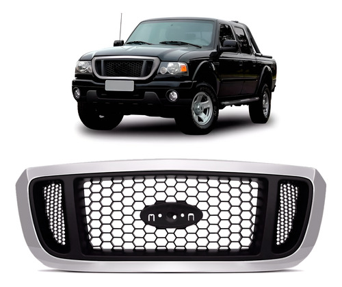 Grade Radiador Ranger Xl 2004 A 2009 Preta C/ Friso 1a Linha