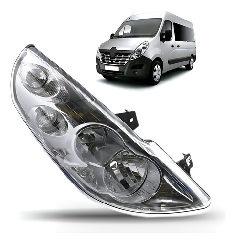 Farol Para Renault Master 13 14 A 22 Sem Auxiliar 1ª Linha Direito/passageiro