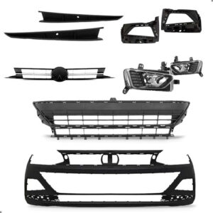 Kit Parachoque Completo Para Polo Virtus 2018 2019 A 2022 Preto