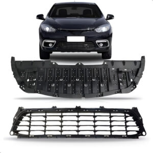 Kit Spoiler Saia Para Fluence 2014 A 2018 Com Grade Central Preto