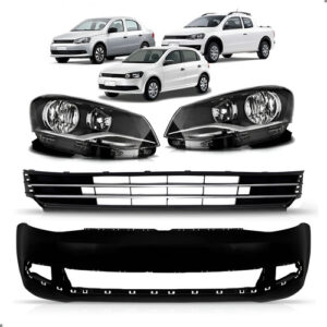 Kit Frente Gol Voyage Saveiro G6 2013 A 2016 Grades E Farois Preto