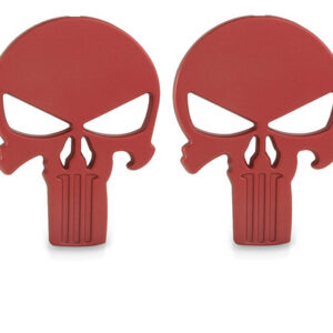 Kit 2 Emblemas Injetado Caveira Justiceiro Grande Vinho