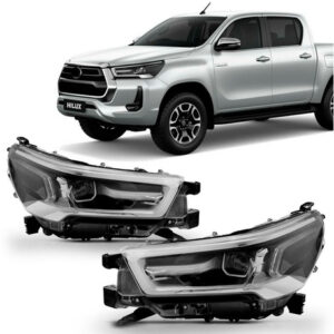 Par Farol Hilux Srv 2021 2022 C/ Led Aro Cinza