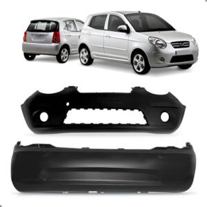 Par De Parachoque Dianteiro E Traseiro Picanto 2008 A 2011 Preto