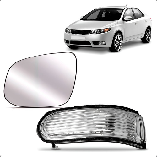 Kit Lente Retrovisor Para Cerato 2009 A 2013 Pisca Esquerdo