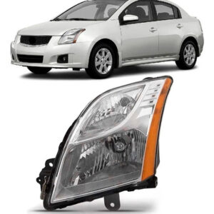 Farol Sentra 10 2011 2012 2013 Foco Simples Cromado 1ª Linha - Esquerdo/motorista
